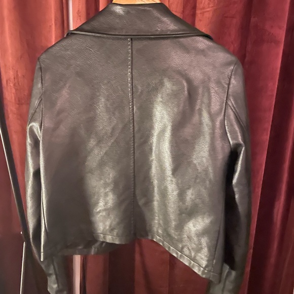 ASOS Classic Black Leather Jacket - Picture 3 of 6
